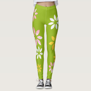 Leggings Pantalon d'exercice artistique coloré à motifs flo
