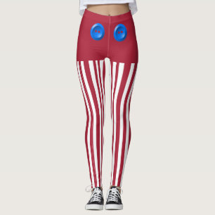 Leggings Pantalon Elf Rouge et Blanc