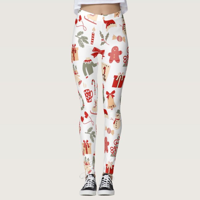 Leggings Pantalon festif de Noël pour femmes (Devant)