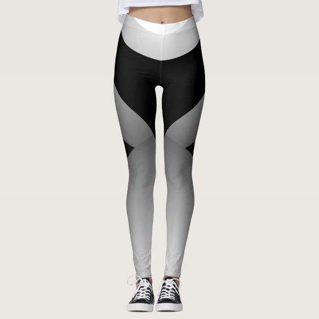 Leggings Pantalon noir argenté de sports amincissant la (Devant)