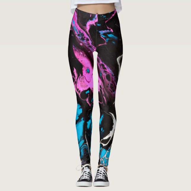 LEGGINGS PANTALON PEINT UNIQUE DE YOGA DE CONCEPTION DE (Devant)