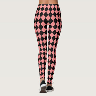 Leggings Pantalon Retro Rockabilly Jacquard noir rose