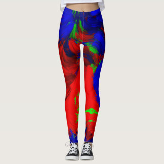 Leggings Pantalon vert-bleu rouge abstrait lumineux de