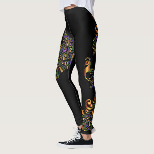 Leggings Paon coloré sur toutes guêtres de couleur