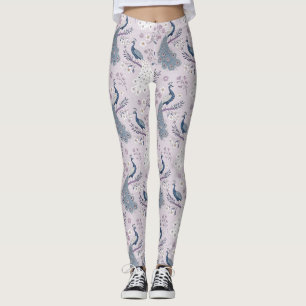 Leggings Paon Élégant Floral Vintage (10)