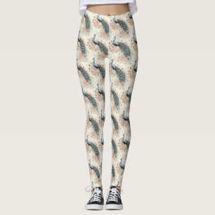 Leggings Paon Élégant Floral Vintage (3)