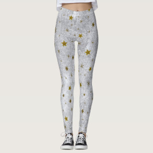 Leggings Papier argenté abstrait avec les étoiles