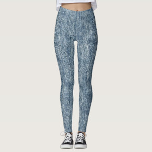 Leggings Papier d'emballage à motif délavé en denim de jean