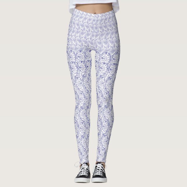 Leggings Papier d'emballage blanc avec un subtil patte exte (Devant)