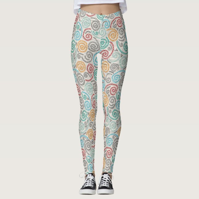 Leggings Papier fripé par fantaisie de broderie (Devant)