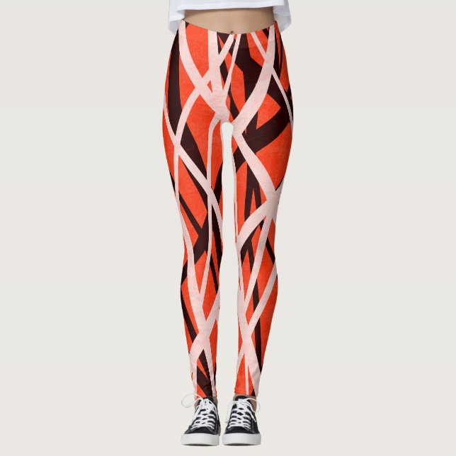 Leggings Papier géométrique Abstrait : Texture haute vitess (Devant)