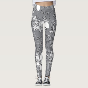 Leggings Papier mural à fleurs 2