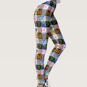 Leggings Papier peint à carreaux tartan à motif papillon co