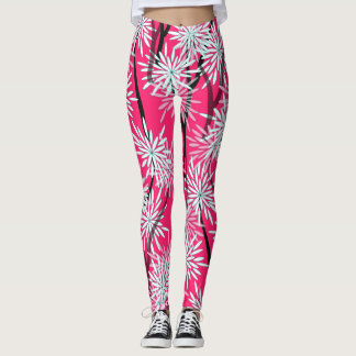 Leggings Papier peint floral asiatique rétro.