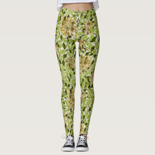 Leggings Papier peint floral Chèvrefeuille miel de William 