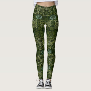 Leggings Papier peint Grande Tulipe Rose verte de William M