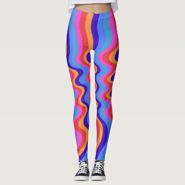 Leggings Papier peint Hippie Trippy Retro des années 1960 (Devant)