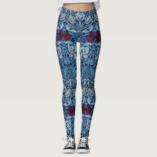 Leggings Papier peint Tulipe Rose Navy Blue de William Morr