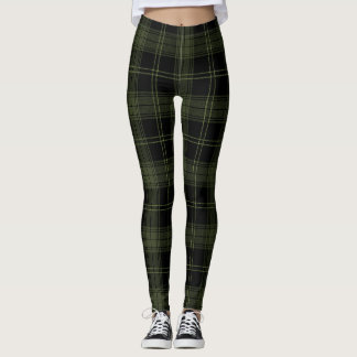 Leggings Papier vert, noir, Chasseur Couleurs vertes Tartan