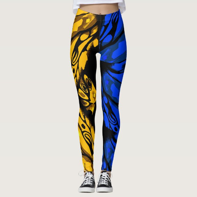 Leggings Papillon Abstrait 2 couleurs (Devant)