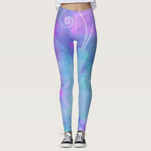 Leggings Papillon Abstrait de Printemps à l'aquarelle paste