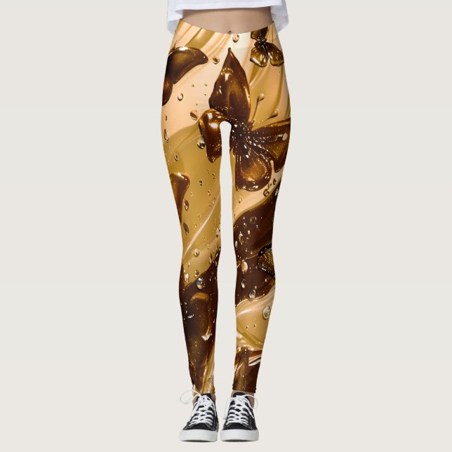 Leggings Papillon Abstrait Glam Métal Doré (Devant)