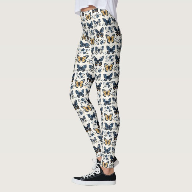Leggings Papillon Botanique Delft Bleu Blanc Vintage (Gauche)