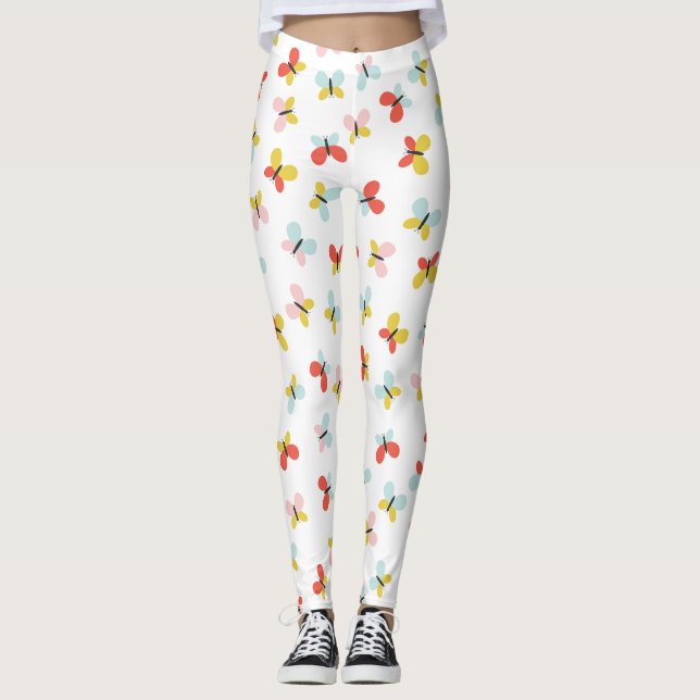 Leggings Papillon et motif floral  (Devant)