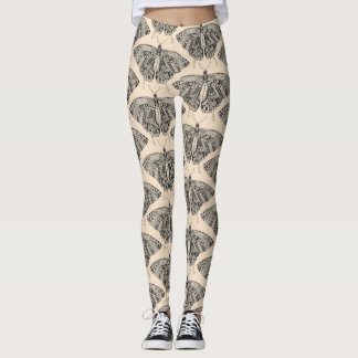 Leggings papillon noir blanc