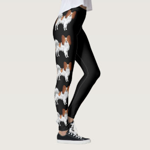 Leggings Papillon Rouge Et Blanc Chiens De Dessin Animé Mig