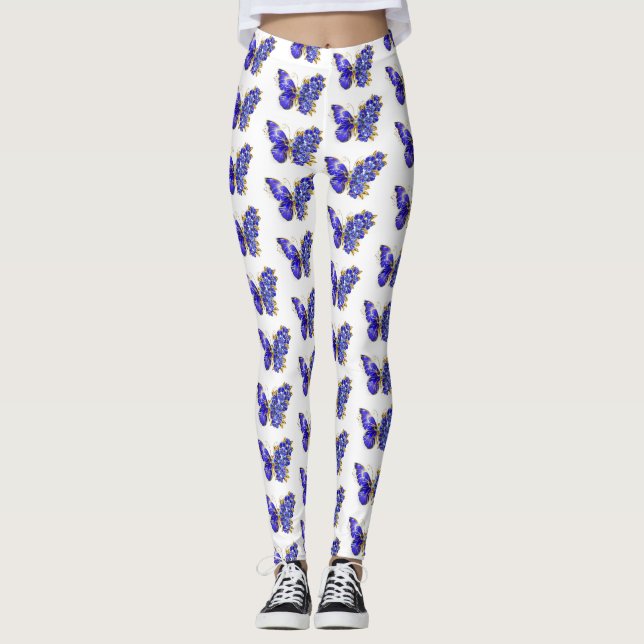 Leggings Papillon Saphir Fleur (Devant)