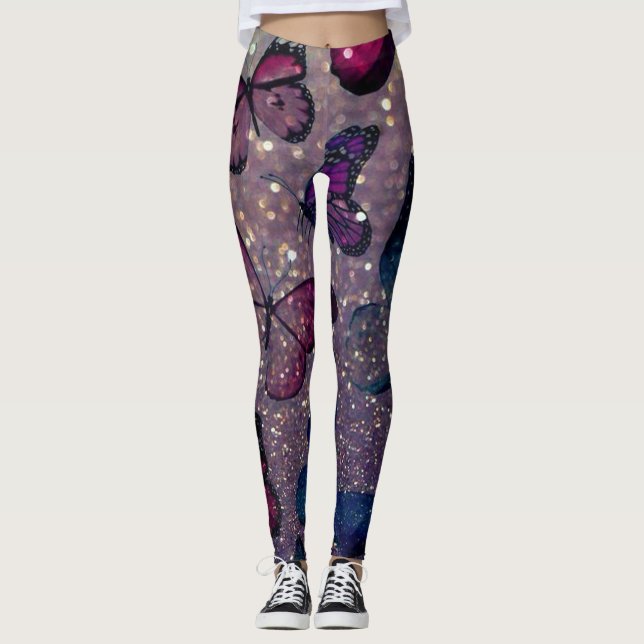 Leggings Papillon sur Parties scintillant (Devant)