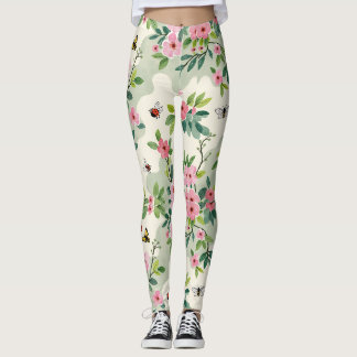 Leggings Papillons à crème Rose Dusty Bee Camo