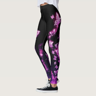 Leggings Papillons à flamme violet Fille Sport