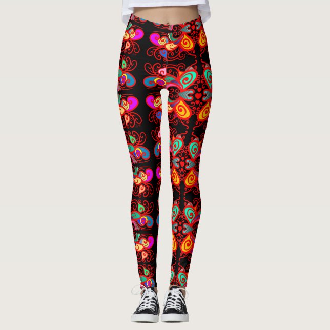 Leggings Papillons Abstraits (Devant)
