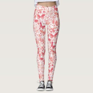 Leggings Papillons Aquarelle Corail rose