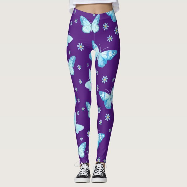 Leggings Papillons bleu clair (Devant)