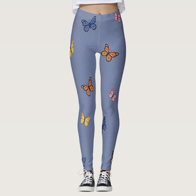 Leggings  Papillons Bleu Douce  (Devant)