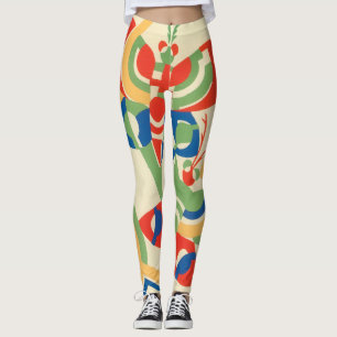 Leggings Papillons de jardin Pochoir Jazz Art Déco Vintage