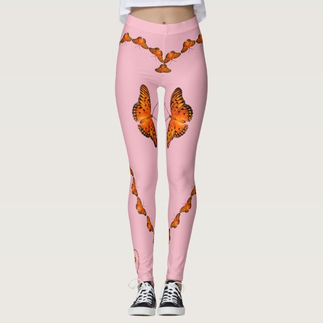 Leggings Papillons de passion rose coeur - Dansez avec moi (Devant)