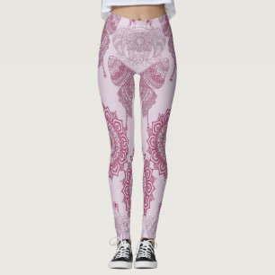 Leggings Papillons design unique Mandala Zen l Yoga rose