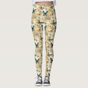 Leggings Papillons et fleurs Vintages colorés (11)
