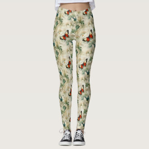 Leggings Papillons et fleurs Vintages colorés (2)