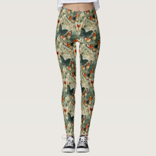 Leggings Papillons et fleurs Vintages colorés (5)