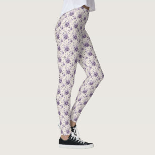Leggings Papillons Fleurie de Toile de France Violet