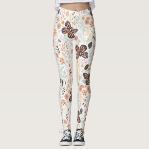 Leggings Papillons Fleurs Et Abeilles