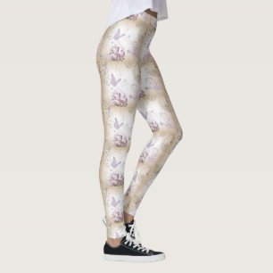 Leggings Papillons lavande, musiciens et horloges
