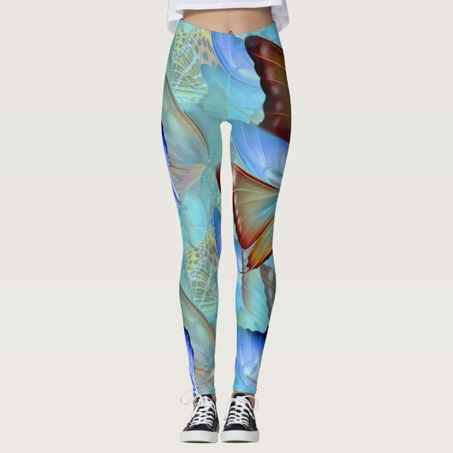 Leggings Papillons mobiles Abstraits (Devant)