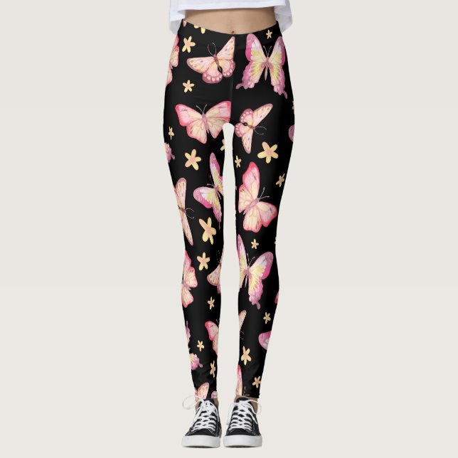 Leggings Papillons roses (Devant)