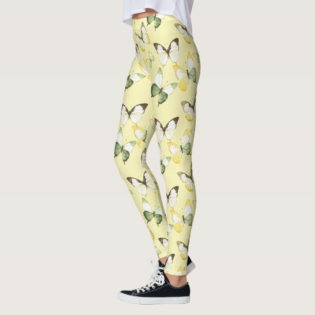 Leggings Papillons Vert Jaune (Gauche)